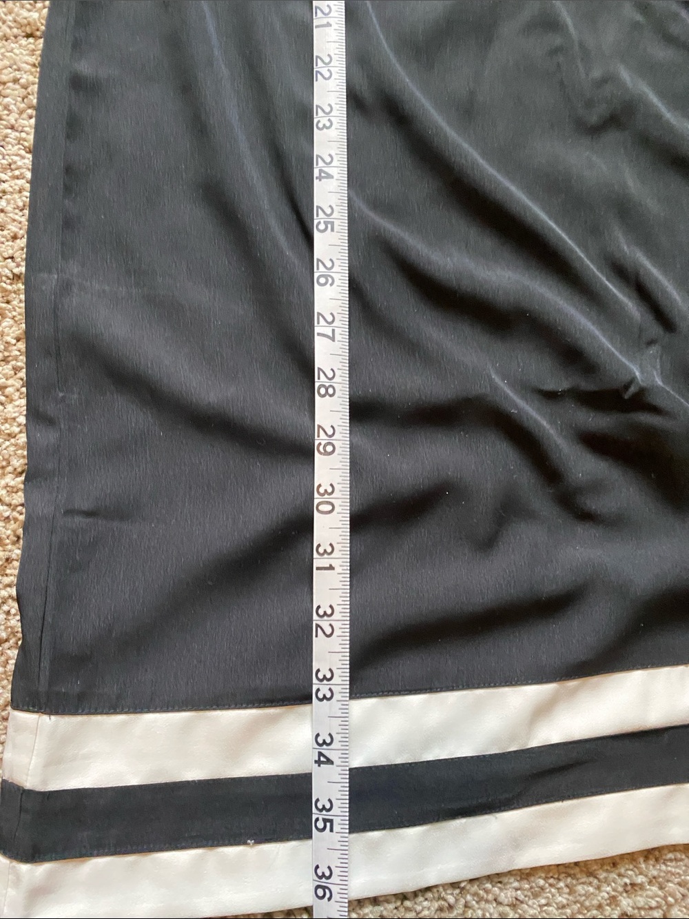 Ann Taylor Black Shift Dress with Cream Trim and Waist Tie - Picture 6 of 7